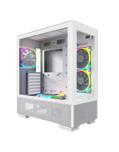 Montech кутия SKY TWO, Mid-tower Case, TG, 4x120mm ARGB Fans, White