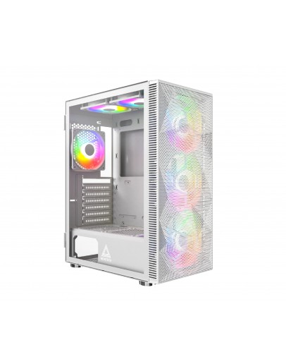 Montech кутия X3 MESH, Mid-tower Case, TG, 6 fixed RGB Fans, White