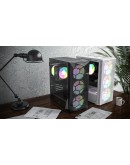 Montech кутия X3 MESH, Mid-tower Case, TG, 6 fixed RGB Fans, White