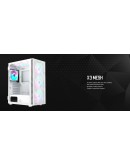 Montech кутия X3 MESH, Mid-tower Case, TG, 6 fixed RGB Fans, White