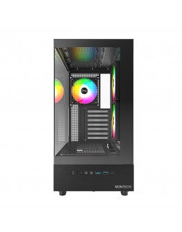 Montech кутия Case ATX - XR (B) - 3 x 120 mm ARGB Fans, USB-C, Black