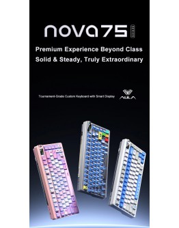 Aula геймърска механична клавиатура Wireless Gaming Mechanical Keyboard NOVA 75 - Star Vector Switch [Linear] (English US), White