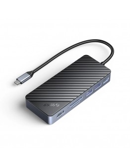Orico докинг станция Portable Docking station M.2 SATA/NVMe - HDMI, USB3.2-A x 2, USB-C (10Gbps) x 1,USB-C (PD100W), SD/TF - OM28P-G2-BK