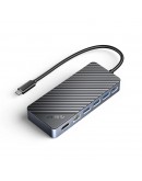 Orico докинг станция Portable Docking station M.2 SATA/NVMe - HDMI, USB3.2-A x 1, USB-C (10Gbps) x 1,USB-C (PD100W), USB2.0-A x 2, LAN - OM28PR-G2-BK