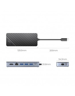 Orico докинг станция Portable Docking station M.2 SATA/NVMe - HDMI, USB3.2-A x 1, USB-C (10Gbps) x 1,USB-C (PD100W), USB2.0-A x 2, LAN - OM28PR-G2-BK