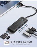 Orico хъб USB3.1 HUB Type-C - 3 x USB3.0, SD, TF - PAPW3AT-C3-015-BK