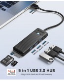 Orico хъб USB3.0 HUB - 3 x USB3.0, SD, TF - PAPW3AT-U3-015-BK