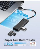 Orico хъб USB3.0 HUB - 3 x USB3.0, SD, TF - PAPW3AT-U3-015-BK