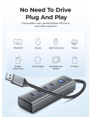 Orico хъб HUB USB3.0 4 port, Aluminium, Grey - PDD4U-U3-015-GY