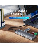 Orico докинг станция Type-C Docking Station Power Distribution 100W - HDMI, Type-C x 1, USB3.0 x 3, LAN 1000Mbps Gigabit, SD/TF, VGA, Audio - PW11-10P-GY