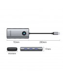 Orico докинг станция Docking Station Type-C - PW11-6P-GY-EP - HDMI x 1, USB-C x 1, USB3.0 x 3, USB-C PD100W x 1