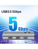 Orico докинг станция Docking Station Type-C - PW11-6P25R-GY-BP - HDMI, USB-A x 3, PD100W x 1, LAN (2.5Gbps)