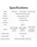 Orico докинг станция Docking Station Type-C - PW11-6P25R-GY-BP - HDMI, USB-A x 3, PD100W x 1, LAN (2.5Gbps)