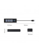 Orico хъб HUB USB3.0 4 port Black - PW4U-U3-015-BK
