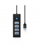 Orico хъб HUB USB3.0 4 port Black - PW4U-U3-015-BK