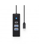 Orico хъб HUB USB3.1 3 port - 2 x USB3.0, 1 x Type C, Black - PWC2U-C3-015-BK