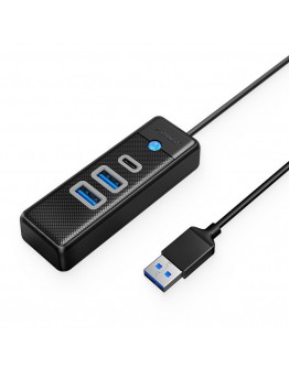 Orico хъб HUB USB3.0 3 port - 2 x USB3.0, 1 x Type C, Black - PWC2U-U3-015-BK