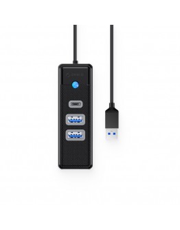 Orico хъб HUB USB3.0 3 port - 2 x USB3.0, 1 x Type C, Black - PWC2U-U3-015-BK