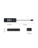 Orico хъб HUB USB3.0 3 port - 2 x USB3.0, 1 x Type C, Black - PWC2U-U3-015-BK