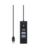 Orico хъб HUB USB3.0 3 port - 2 x USB3.0, 1 x Type C, Black - PWC2U-U3-015-BK