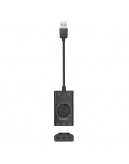 Orico външна звукова карта USB Sound card - 2 headphones, mic, volume - SC2-BK