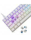 White Shark геймърска механична клавиатура Gaming Mechanical Keyboard SHINOBI 2 - YUSYA 5P Blue Switches (English US), White