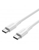 Vention Кабел USB 2.0 Type-C to Type-C - 1M White 3A Fast Charge - TAXWF