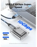 Orico външна кутия за диск Storage - Case - M.2 2230 NVMe - TC20-M2-10G-GY-BP - 10Gbps, Gray