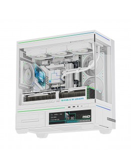 Thermalright кутия Case mATX - TL-M10 Vision White - 4 x 120 mm ARGB included, 9.16 inch LCD Display, USB-C