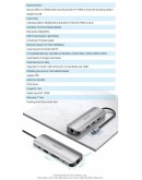 Vention докинг станция Docking Station Type-C - TOLHB - HDMI x 1, USB3.0 x 3, USB-C PD100W x 1, LAN x 1 (1Gbps), SD/TF, Audio