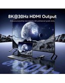 Vention докинг станция Docking Station Type-C - TQZHB - 8K, LED Display - HDMI, USB 3.0 x 2, USB-C 3.2 Gen 1, PD100W,  LAN (1Gbps)