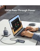 Vention докинг станция Docking Station Type-C - TQZHB - 8K, LED Display - HDMI, USB 3.0 x 2, USB-C 3.2 Gen 1, PD100W,  LAN (1Gbps)