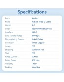 Vention Кабел USB 2.0 C M / USB-C M 1.0m Black - TRCBF