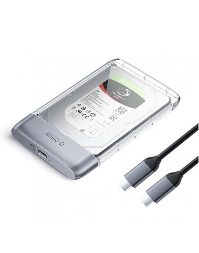 Orico външна кутия за диск Storage - Case - 2.5 inch 5Gbps USB-C Transparent - TX25C3-GY-BP