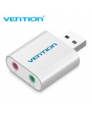Vention външна звукова карта USB Sound card - Headphones, Mic, Silver - VAB-S13