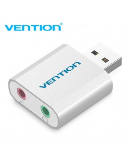 Vention външна звукова карта USB Sound card - Headphones, Mic, Silver - VAB-S13