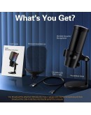 VCom Геймърски микрофон Gaming USB Microphone - VCOM-M902 Black - USB, RGB
