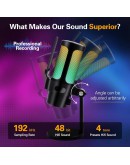 VCom Геймърски микрофон Gaming USB Microphone - VCOM-M902 Black - USB, RGB