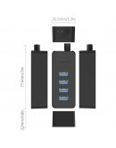Orico хъб USB3.0 HUB 4 port - USB/Micro USB input, 1m cable - W5P-U3-100-BK-PRO