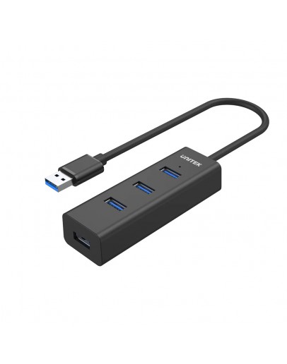 Unitek хъб USB3.0 HUB 4 port, 1.2m cable, aux USB-C power input - Y-3089V01