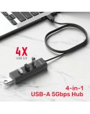 Unitek хъб USB3.0 HUB 4 port, 1.2m cable, aux USB-C power input - Y-3089V01