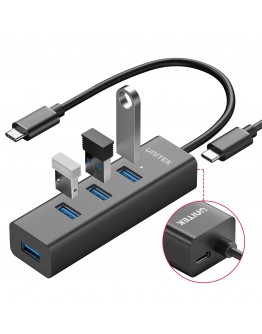 Unitek хъб HUB USB-C 4 port - 4 x USB3.0 Black - Y-3089Z01