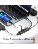 Unitek хъб HUB USB-C 4 port - 4 x USB3.0 Black - Y-3089Z01