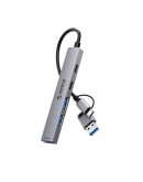 Orico хъб HUB USB-C 5 port - USB3.0 x 1, USB2.0 x 2, USB-C x 2, Aluminium - YSA4-U2-GY