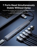 Orico хъб HUB USB-C 5 port - USB3.0 x 1, USB2.0 x 2, USB-C x 2, Aluminium - YSA4-U2-GY