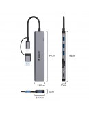 Orico хъб HUB USB3.0/2.0 HUB 8 port USB-C/A - YSA8-U3-GY-BP