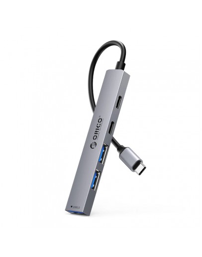 Orico хъб HUB USB-C 5 port - USB3.0 x 1, USB2.0 x 2, USB-C x 2, Aluminium - YSB4-U2-GY