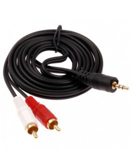 Аудио кабел DeTech 3.5 - 2RCA , High Quality, 5m -18072