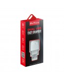 Мрежово зарядно устройство DeTech DE-63C, 5V/2.4A, 220V, 2 x USB, С Type-C кабел, 1.0m, Бял - 40550