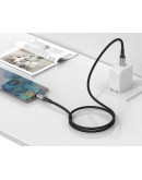 Кабел за данни DeTech DE-C68C, 60W, Type-C - Type-C, PD, 1.0m, Черен - 40552
